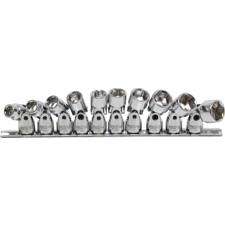Kardangelenk-Einsatz-Satz Sechskant | Antrieb Innenvierkant 10 mm (3/8") | SW 10 - 19 mm | 10-tlg.