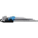Winkelschlüssel-Satz | Zollgrößen | Innensechskant / Innensechskant mit Kugelkopf 1/16" - 3/8" | 9-tlg.