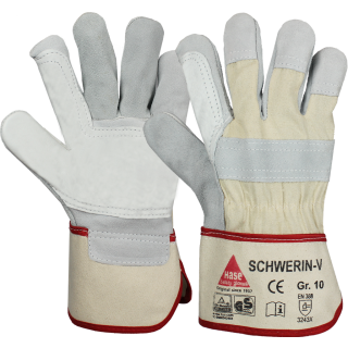 Hase SCHWERIN-V, Arbeitshandschuh aus Rindspalt-/Rindnarbenleder