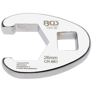 Hahnenfußschlüssel | Antrieb Innenvierkant 12,5 mm (1/2") | SW 26 mm
