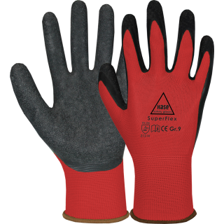 Hase SUPERFLEX RED, Montagehandschuh aus Polyester/Latex