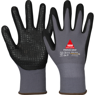Hase PADUA GRIP, Montagehandschuh aus Nylon/Nitrilschaum | mit Noppen | Größe 9