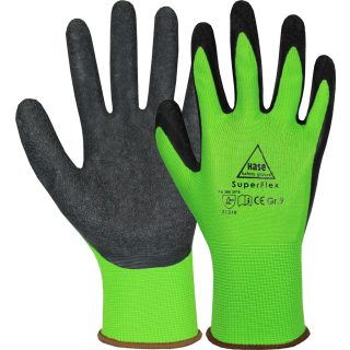 Hase SUPERFLEX GREEN, Montagehandschuh aus Polyester/Latex, Gr. 8