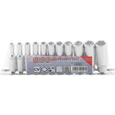 Steckschlüssel-Einsatz-Satz Sechskant, tief | Antrieb Innenvierkant 6,3 mm (1/4") | SW 4 -13 mm | 11-tlg.