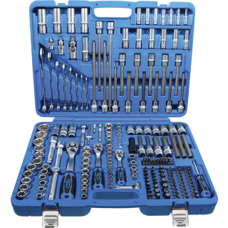 Steckschlüssel-Satz Sechskant | Antrieb 6,3 mm (1/4") / 10 mm (3/8") / 12,5 mm (1/2") | 214-tlg.