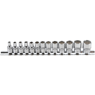 Steckschlüssel-Einsatz-Satz Zwölfkant | Antrieb Innenvierkant 6,3 mm (1/4") | SW 4 - 14 mm | 13-tlg.