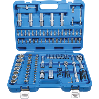 Steckschlüssel-Satz Wellenprofil | Antrieb 6,3 mm (1/4") / 12,5 mm (1/2") | 95-tlg.