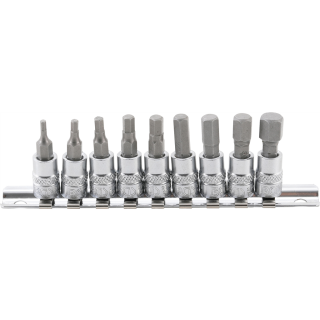 Bit-Einsatz-Satz | Antriebe Innenvierkant 6,3 mm (1/4") | Innensechskant 3/32" - 3/8" | Zollgrößen | 9-tlg.