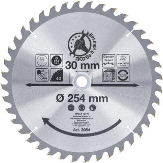 Hartmetall-Kreissägeblatt | Ø 254 x 30 x 3,2 mm | 40 Zähne