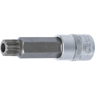Bit-Einsatz | Länge 100 mm | Antrieb Innenvierkant 12,5 mm (1/2") | Innenvielzahn (für XZN) mit Bohrung M18
