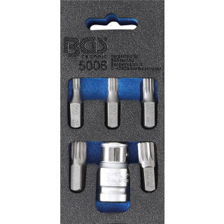 Schraubendreher-Bit-Satz | Antrieb Außensechskant 10 mm (3/8") | Innenvielzahn (für XZN) | 6-tlg.