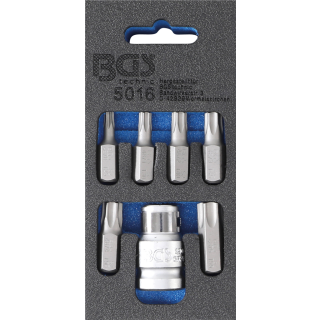 Schraubendreher-Bit-Satz | Antrieb Außensechskant 10 mm (3/8") | T-Profil (für Torx) | 7-tlg.