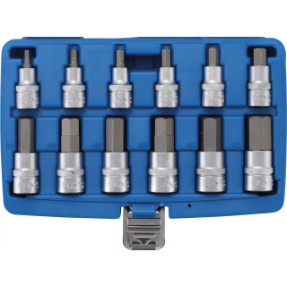 Bit-Einsatz-Satz | Antrieb Innenvierkant 12,5 mm (1/2") | Innensechskant 5 - 22 mm | 12-tlg.