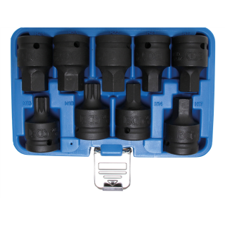 Kraft-Bit-Einsatz-Satz | Antrieb Innenvierkant 20 mm (3/4") | Innensechskant, Innenvielzahn (für XZN) | 9-tlg.