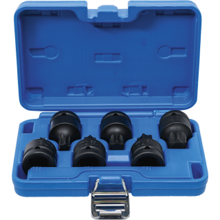 Kraft-Bit-Einsatz-Satz | Antrieb Innenvierkant 20 mm (3/4") | T-Profil (für Torx) T55 - T100 | 6 tlg.