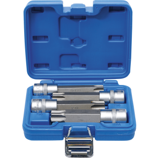 Bit-Einsatz-Satz | Antrieb Innenvierkant 12,5 mm (1/2") | T-Profil (für Torx) mit Bohrung | 4-tlg.