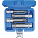 Bit-Einsatz-Satz | Antrieb Innenvierkant 12,5 mm (1/2") | T-Profil (für Torx) mit Bohrung | 4-tlg.