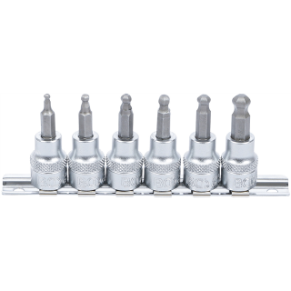 Bit-Einsatz-Satz | Antrieb Innenvierkant 10 mm (3/8") | Innensechskant mit Kugelkopf 3 - 8 mm | 6-tlg.