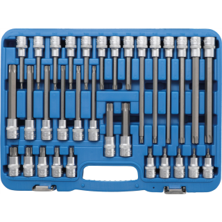 Bit-Einsatz-Satz | Antrieb Innenvierkant 12,5 mm (1/2") | T-Profil (für Torx) | 32-tlg.