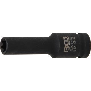 Kraft-Steckschlüssel-Einsatz E-Profil, tief | Antrieb Innenvierkant 12,5 mm (1/2") | SW E12 mm