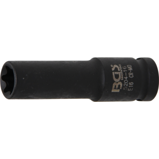 Kraft-Steckschlüssel-Einsatz E-Profil, tief | Antrieb Innenvierkant 12,5 mm (1/2") | SW E16 mm