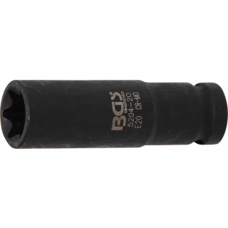 Kraft-Steckschlüssel-Einsatz E-Profil, tief | Antrieb Innenvierkant 12,5 mm (1/2") | SW E20 mm
