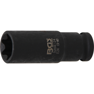 Kraft-Steckschlüssel-Einsatz E-Profil, tief | Antrieb Innenvierkant 12,5 mm (1/2") | SW E24 mm