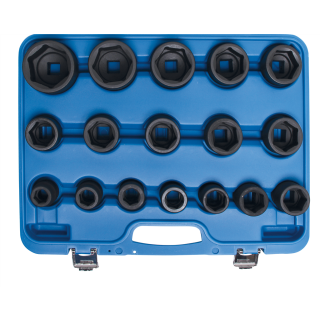 Kraft-Steckschlüssel-Einsatz-Satz | Antrieb Innenvierkant 20 mm (3/4") | SW 19 - 55 mm | 17-tlg.