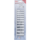 Steckschlüssel-Einsatz-Satz Zwölfkant, tief | Antrieb Innenvierkant 10 mm (3/8") | SW 8 - 19 mm | 11-tlg.
