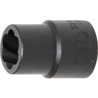 Spiral-Profil-Steckschlüssel-Einsatz / Schraubenausdreher | Antrieb Innenvierkant 12,5 mm (1/2") | SW 13 mm