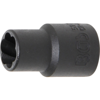 Spiral-Profil-Steckschlüssel-Einsatz / Schraubenausdreher | Antrieb Innenvierkant 10 mm (3/8") | SW 10 mm | Antrieb Innenvierkant 10 mm (3/8") | SW 10 mm