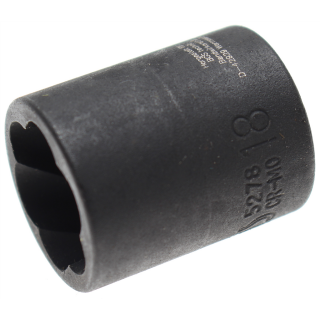 Spiral-Profil-Steckschlüssel-Einsatz / Schraubenausdreher | Antrieb Innenvierkant 10 mm (3/8") | SW 18 mm