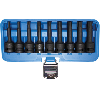 Kraft-Bit-Einsatz-Satz | Antrieb Innenvierkant 12,5 mm (1/2") | Keil-Profil (für Ribe) M5 - M14 | 9-tlg.