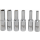 Steckschlüssel-Einsatz-Satz E-Profil, tief | Antrieb innenvierkant 6,3 mm (1/4") | SW E4 - E10 | 6-tlg.