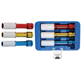 Kraft-Schoneinsatz-Satz | Antrieb Innenvierkant 12,5 mm (1/2") | 150 mm tief | SW 17 / 19 / 21 mm | 3-tlg.