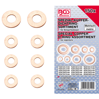 Einspritzdüsen-Kupferring-Sortiment | 150-tlg.