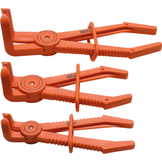 Schlauch-Abklemmzangen-Satz | 90° abgewinkelt | 155-220 mm | 3-tlg.