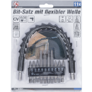 Bit-Satz mit flexibler Welle | Antrieb Außensechskant 6,3 mm (1/4") | 11-tlg.