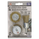Stahldraht-Bürsten-Satz | Ø 25 - 50 mm | 3-tlg.