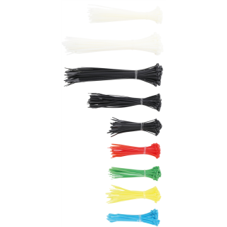 Kabelbinder-Sortiment | farbig | 100 - 150 - 200 mm | 450-tlg.